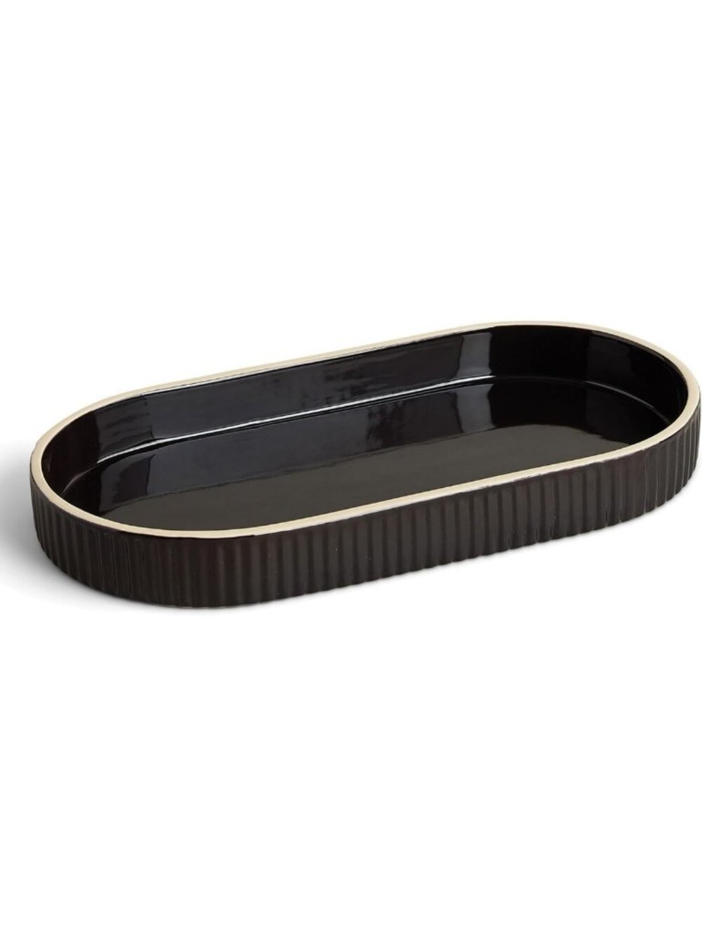 Large Ceramic Vanity Tray for Bathroom Countertop, Stylish Ink Color, Organizer